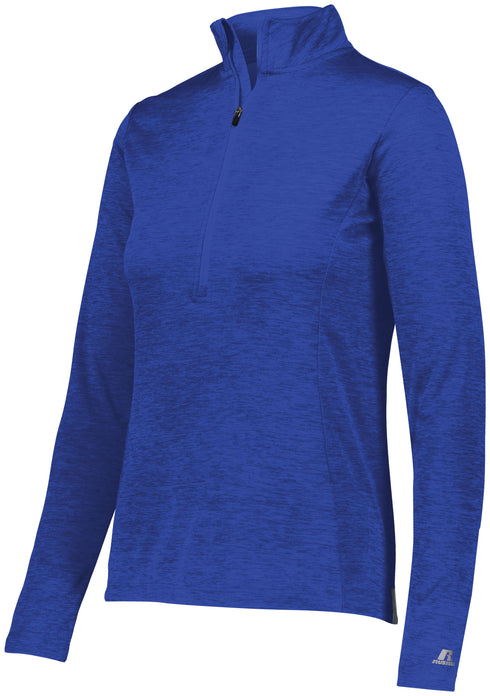 Russell Athletic Ladies Dri-Power Lightweight 1/4 Zip Pullover (QZ7EAX), Color 'Royal'